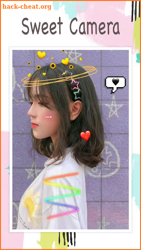 Live face sticker sweet camera screenshot