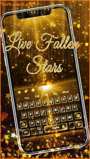 Live Fallen Gold Glitter Keyboard Theme screenshot