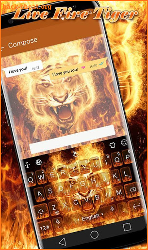 Live Fire Tiger Keyboard Theme screenshot