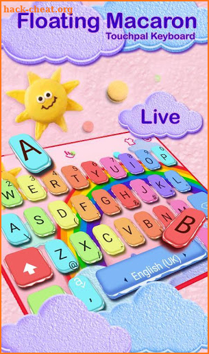 Live Floating Macaroon Cloud Keyboard Theme screenshot