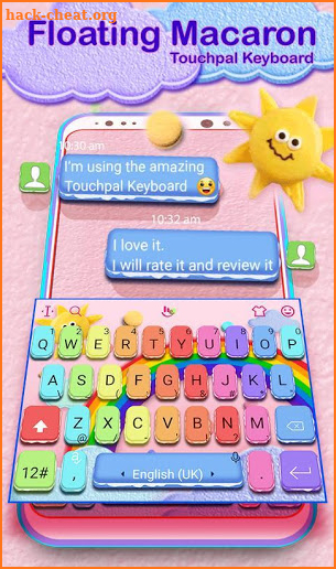 Live Floating Macaroon Cloud Keyboard Theme screenshot