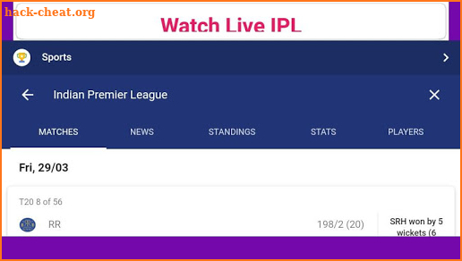 Live IPL 2019 Scorecard Live Streaming Cricket APP screenshot