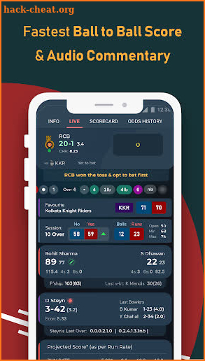 Live Line & Cricket Scores - Cricket Exchange screenshot