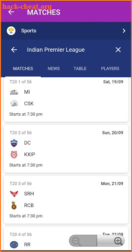 Live Match And Score For IPL 2020 screenshot