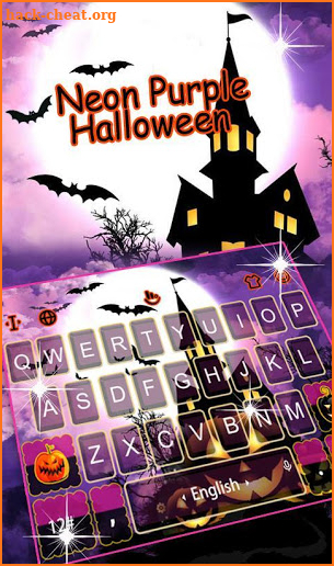 Live Neon Purple Halloween Keyboard Theme screenshot