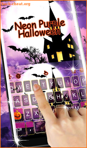 Live Neon Purple Halloween Keyboard Theme screenshot