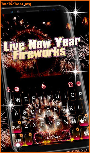 Live New Year Fireworks Keyboard Theme screenshot