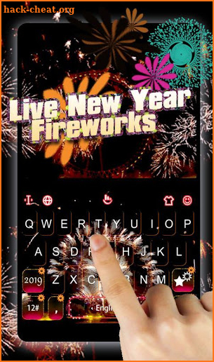 Live New Year Fireworks Keyboard Theme screenshot