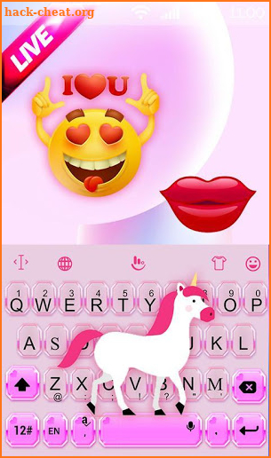 Live Pink Horse Unicorn Keyboard Theme screenshot