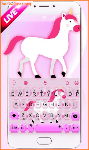 Live Pink Horse Unicorn Keyboard Theme screenshot