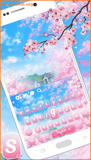 Live Pink Sakura Blossom Keyboard Theme screenshot