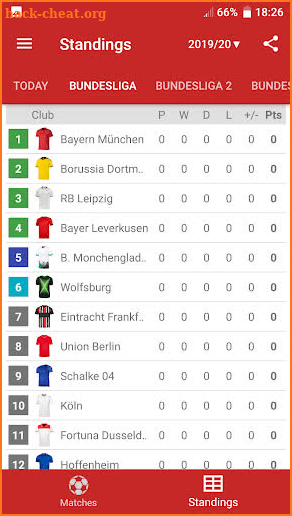 Live Scores for Bundesliga 2019/2020 screenshot