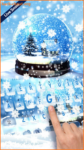 Live Snow Crystal Globe Keyboard Theme screenshot