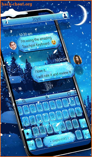 Live Snowing Night Keyboard Theme screenshot