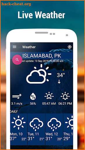 Live weather Weather forecast screenshot