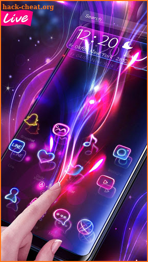 Lively 3D Neon Light Theme screenshot