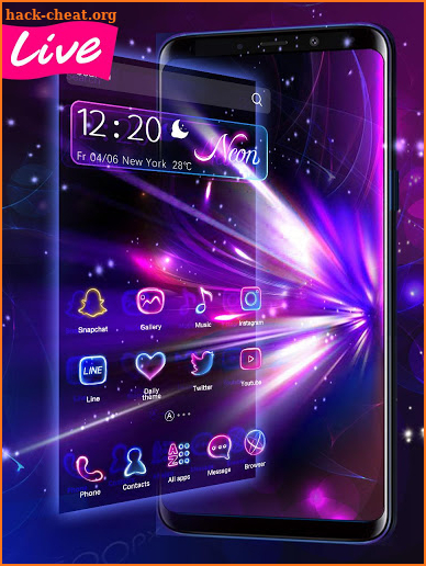 Lively 3D Neon Light Theme screenshot