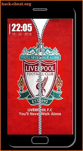 LIVERPOOL Zipper Lock Screen screenshot