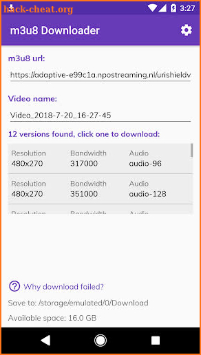 LJ m3u8/mp4 Downloader screenshot