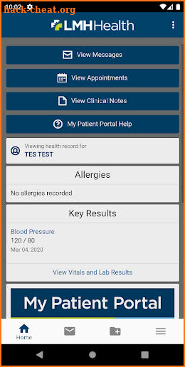 LMH Health My Patient Portal screenshot