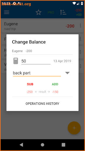 Loans & Debts: Notepad screenshot