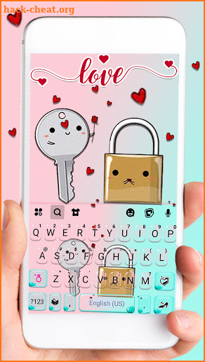 Lock and Key Love Keyboard Background screenshot