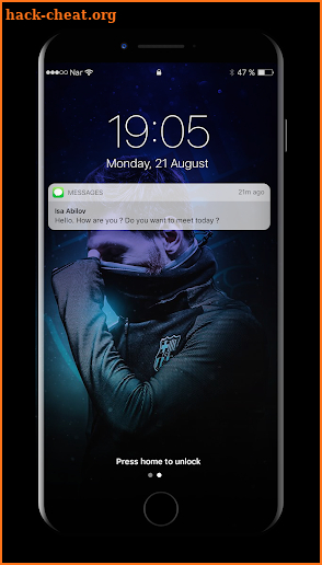 Lock screen for Messi Theme 2k18 screenshot