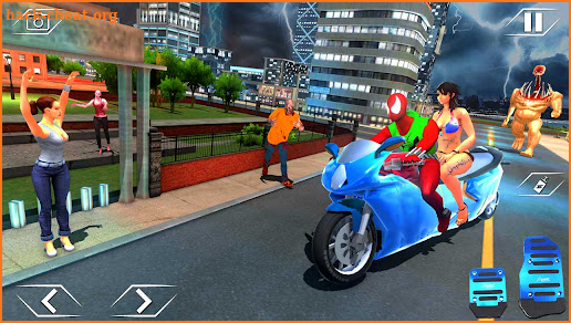 Long Bus Bike Sim – Superhero Taxi Driving Games screenshot