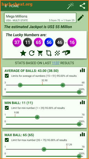 Lottery Generator & Statistics screenshot