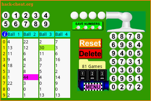 Lottery Pick 4 Game Tracking screenshot