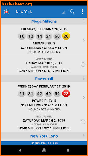 Lotto Results - Mega Millions Powerball Lottery US screenshot