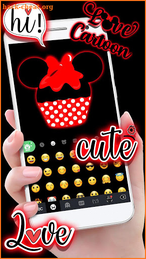 Love Cartoon Doodle Keyboard Theme screenshot