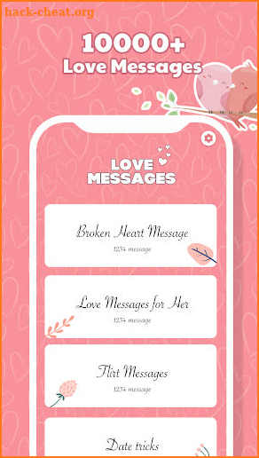 Love Message - Romantic Love Message Collections screenshot