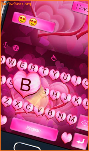 Love Pink Heart Keyboard Theme screenshot