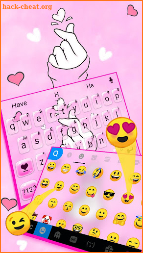 Love Pink Heart Keyboard Theme screenshot