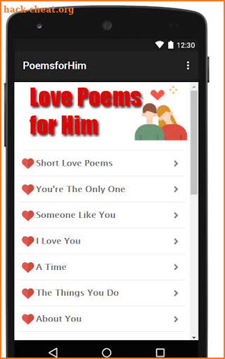 Love Poems for Him screenshot