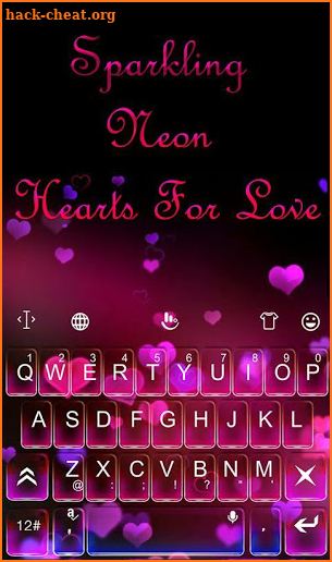 Love Sparkling Neon Hearts Keyboard Theme screenshot