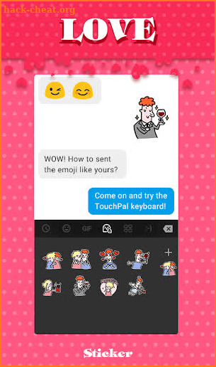 Love TouchPal Keyboard Sticker screenshot