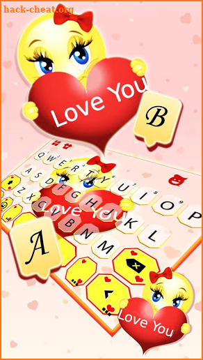 Love You Emoji Keyboard Theme screenshot