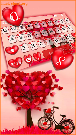 Lovely 3d Pedals Heart Keyboard Theme screenshot