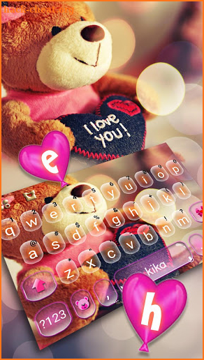 Lovely Brown Teddy Keyboard Theme screenshot