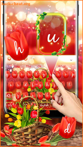 Lovely Colorful Tulip Keyboard Theme screenshot