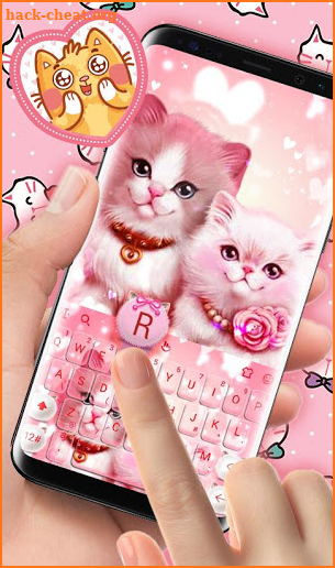 Lovely Cute Cat Keyboard Theme screenshot