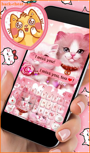 Lovely Cute Cat Keyboard Theme screenshot