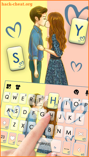 Lovely Cute Couple Keyboard Theme screenshot