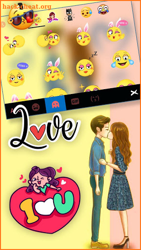 Lovely Cute Couple Keyboard Theme screenshot