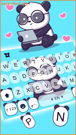 Lovely Cute Panda Keyboard Background screenshot