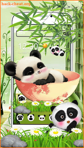 Lovely Cute Shy Kawaii Panda Theme screenshot