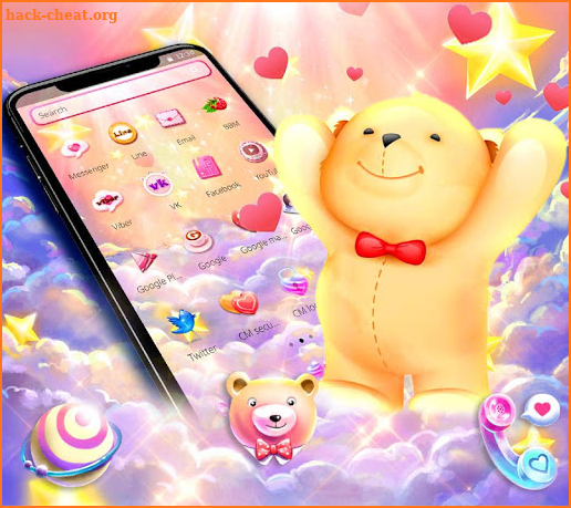 Lovely Heart Teddy Bear Theme screenshot