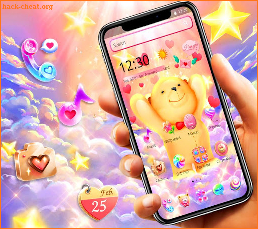 Lovely Heart Teddy Bear Theme screenshot